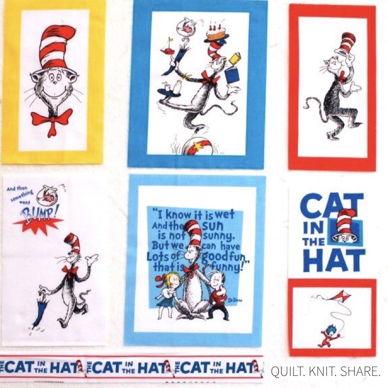 Cat In The Hat Fabric Panel — Quilt. Knit. Share.